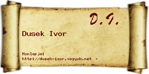 Dusek Ivor névjegykártya